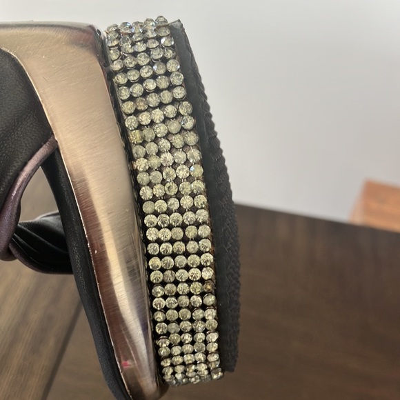 Tony Keuylian Retro hot LA Glam Heels Retro Trendy Bling Platform Sz 6 narrow - Picture 16 of 17